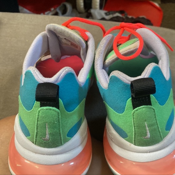 NIKE AIR MAX 270 REACT ELECTRO GREEN LAGOON 2019 WMNS SIZE 9 - Picture 3 of 5